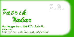 patrik makar business card